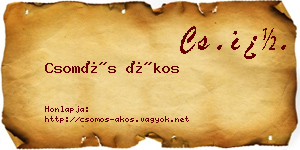 Csomós Ákos névjegykártya